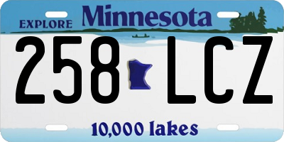 MN license plate 258LCZ