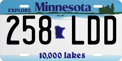 MN license plate 258LDD
