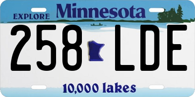 MN license plate 258LDE