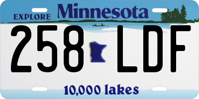 MN license plate 258LDF