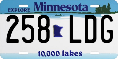 MN license plate 258LDG