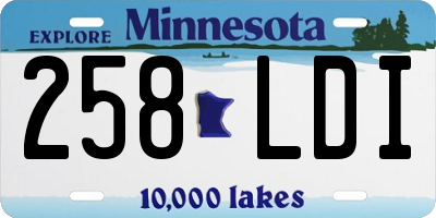 MN license plate 258LDI