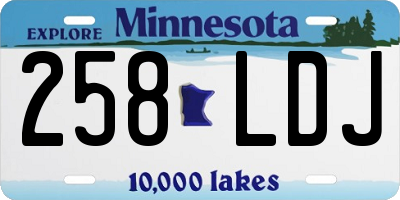 MN license plate 258LDJ
