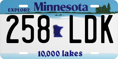 MN license plate 258LDK