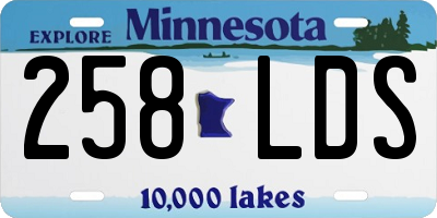 MN license plate 258LDS