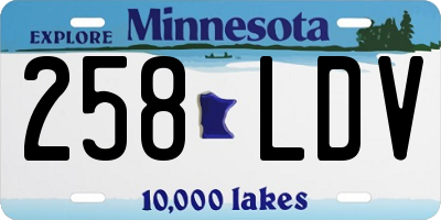 MN license plate 258LDV