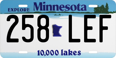 MN license plate 258LEF