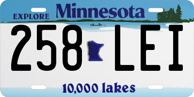 MN license plate 258LEI