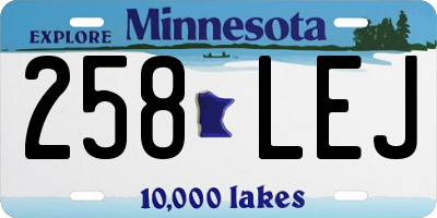 MN license plate 258LEJ