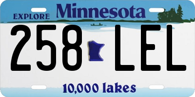 MN license plate 258LEL