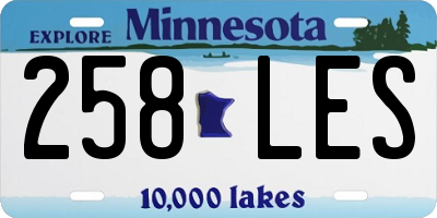 MN license plate 258LES