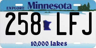MN license plate 258LFJ