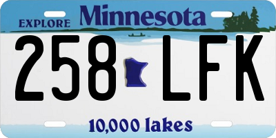 MN license plate 258LFK