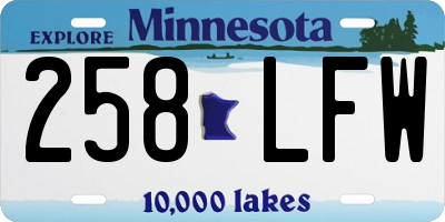 MN license plate 258LFW
