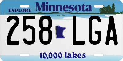 MN license plate 258LGA