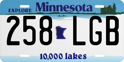 MN license plate 258LGB