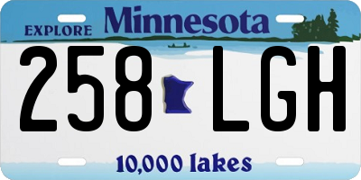 MN license plate 258LGH