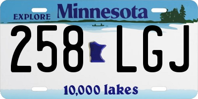 MN license plate 258LGJ