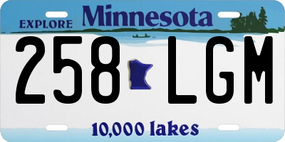 MN license plate 258LGM