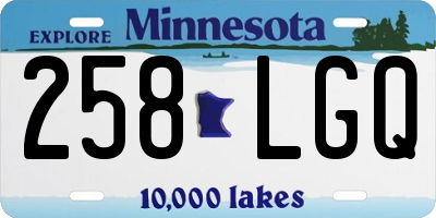 MN license plate 258LGQ
