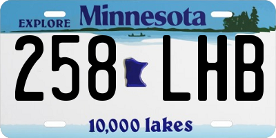 MN license plate 258LHB