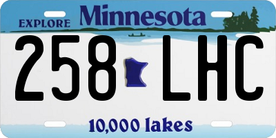 MN license plate 258LHC