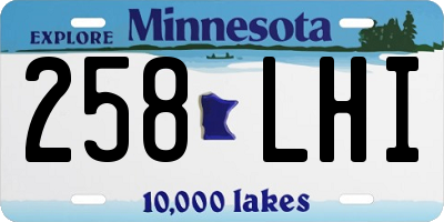MN license plate 258LHI
