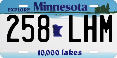 MN license plate 258LHM