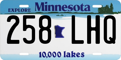 MN license plate 258LHQ