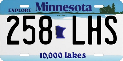 MN license plate 258LHS