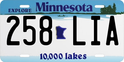 MN license plate 258LIA