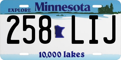 MN license plate 258LIJ