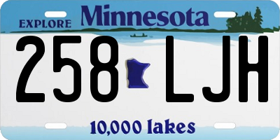 MN license plate 258LJH