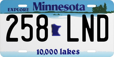 MN license plate 258LND