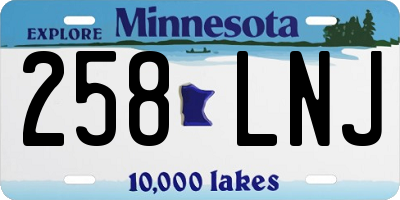 MN license plate 258LNJ