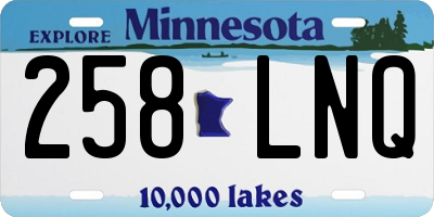MN license plate 258LNQ