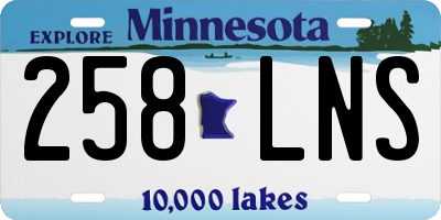 MN license plate 258LNS