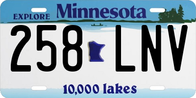 MN license plate 258LNV