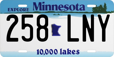 MN license plate 258LNY