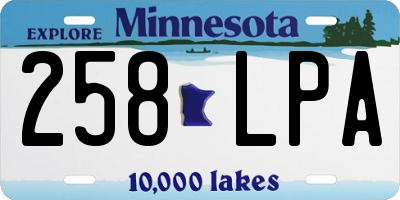 MN license plate 258LPA