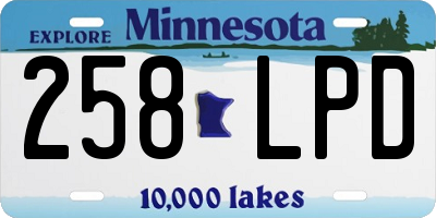 MN license plate 258LPD