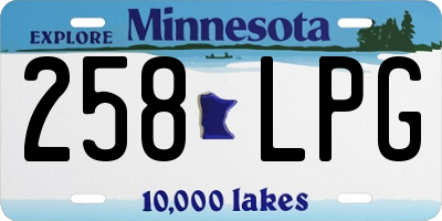 MN license plate 258LPG