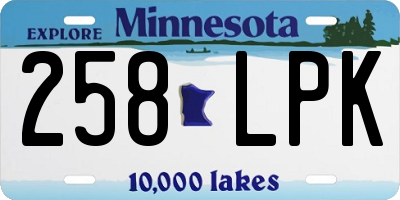 MN license plate 258LPK
