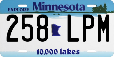 MN license plate 258LPM