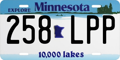 MN license plate 258LPP