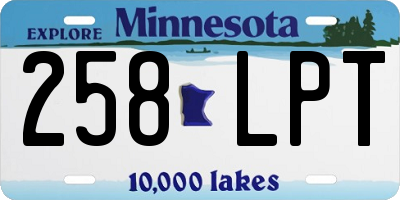 MN license plate 258LPT