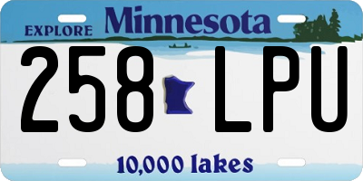MN license plate 258LPU