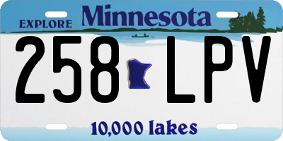 MN license plate 258LPV