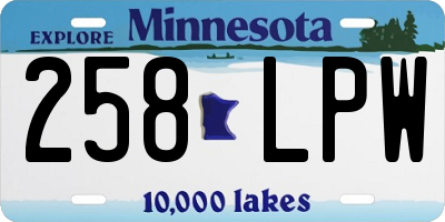 MN license plate 258LPW