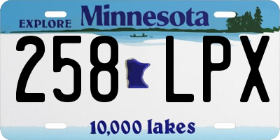 MN license plate 258LPX